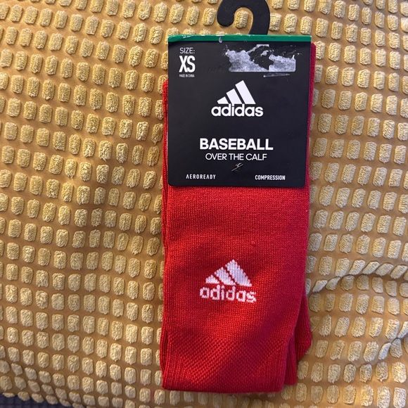 Adidas Red Over the Calf Baseball Socks - Picture 1 of 3